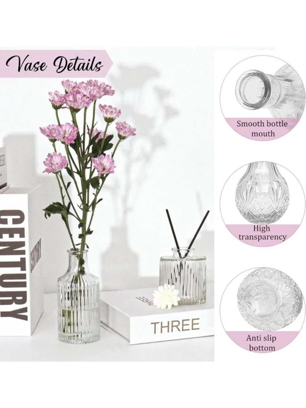 36Pcs Vintage Glass Bud Vases Set - Cute Clear Bottles for Rustic Decor